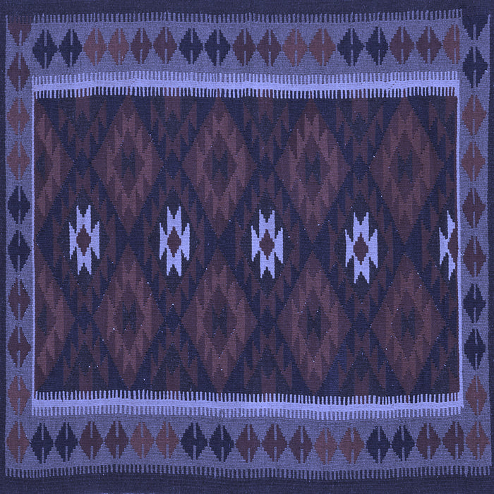 Square Oriental Blue Traditional Rug, con1602blu