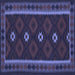 Square Oriental Blue Traditional Rug, con1602blu