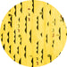 Round Solid Yellow Modern Rug, con1603yw