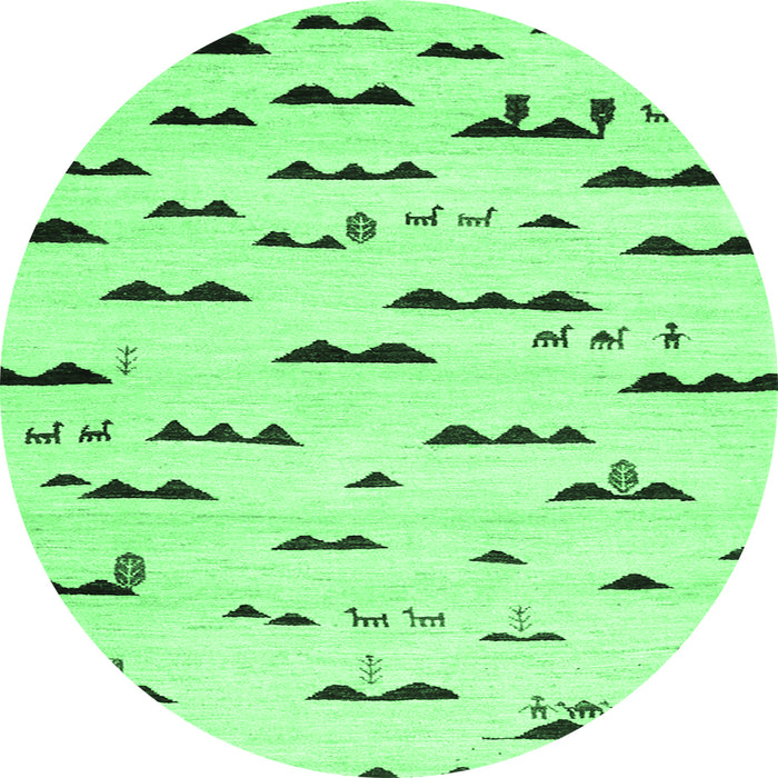 Round Solid Emerald Green Modern Rug, con1603emgrn