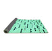 Sideview of Solid Turquoise Modern Rug, con1603turq