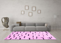 Machine Washable Solid Pink Modern Rug, wshcon1603pnk