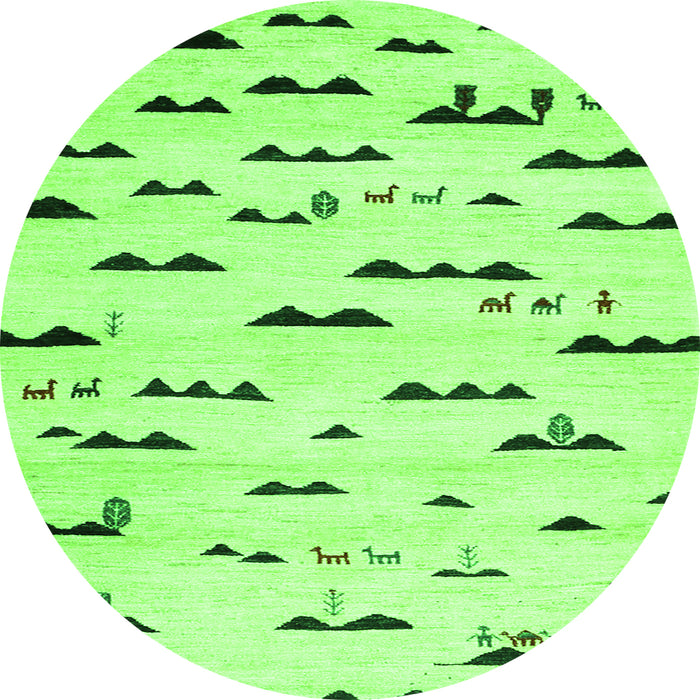 Machine Washable Solid Green Modern Area Rugs, wshcon1603grn