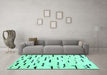 Machine Washable Solid Turquoise Modern Area Rugs in a Living Room,, wshcon1603turq