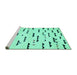 Sideview of Machine Washable Solid Turquoise Modern Area Rugs, wshcon1603turq