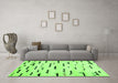 Machine Washable Solid Green Modern Area Rugs in a Living Room,, wshcon1603grn