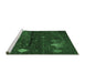 Sideview of Machine Washable Abstract Emerald Green Contemporary Area Rugs, wshcon1604emgrn