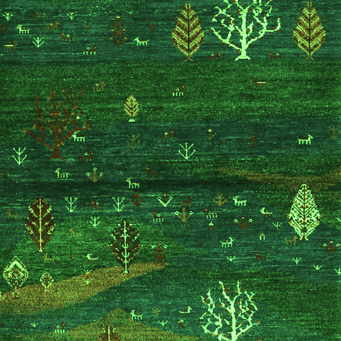 Abstract Green Contemporary Rug, con1604grn