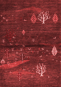 Abstract Red Contemporary Rug, con1604red