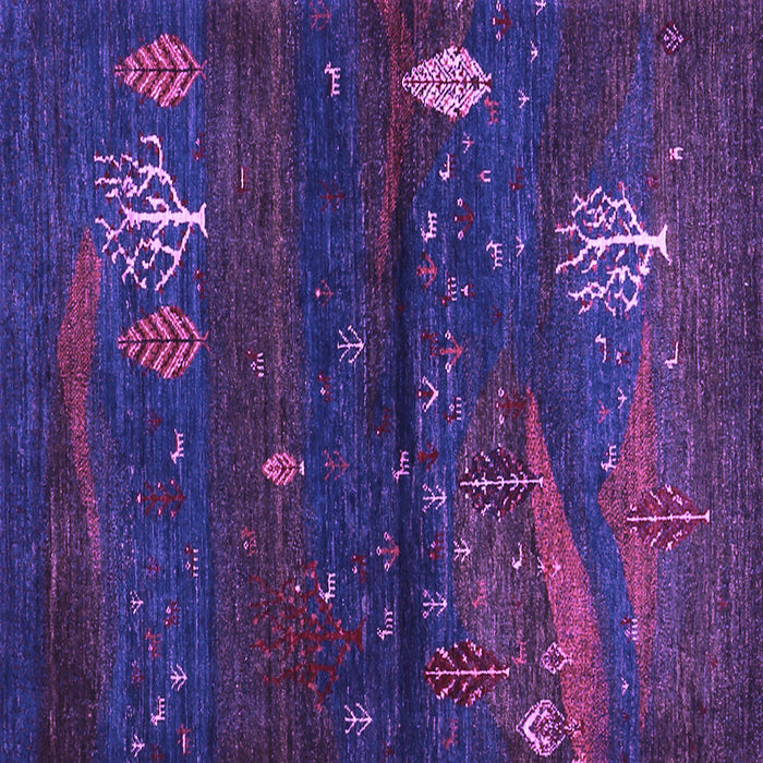 Square Machine Washable Abstract Purple Contemporary Area Rugs, wshcon1604pur