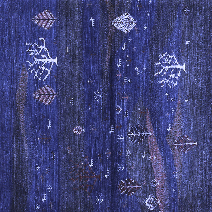 Square Machine Washable Abstract Blue Contemporary Rug, wshcon1604blu