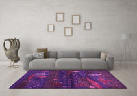 Machine Washable Abstract Pink Contemporary Rug, wshcon1604pnk