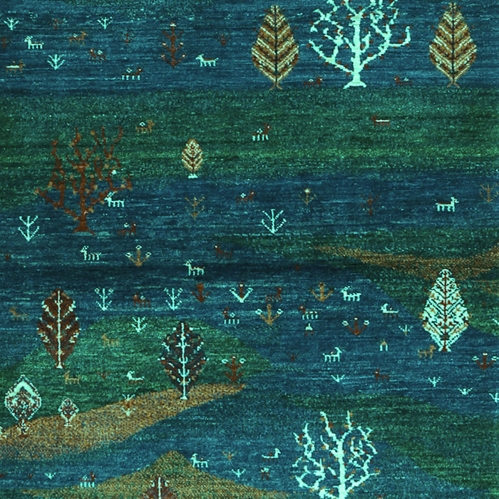 Abstract Turquoise Contemporary Rug, con1604turq