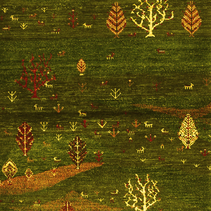 Abstract Yellow Contemporary Rug, con1604yw