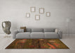 Machine Washable Abstract Orange Contemporary Area Rugs in a Living Room, wshcon1604org