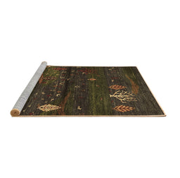 Sideview of Machine Washable Abstract Brown Contemporary Rug, wshcon1604brn