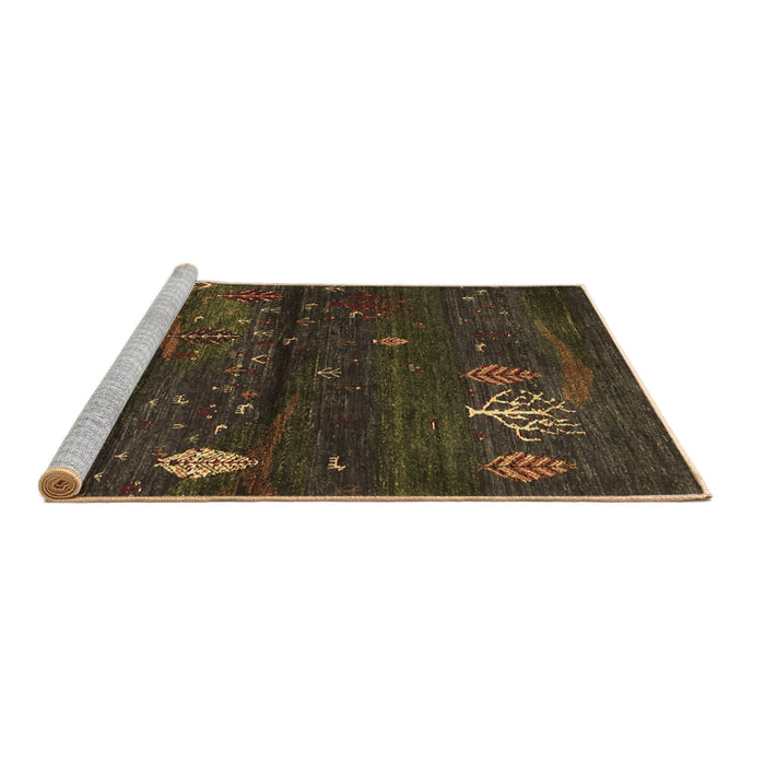 Sideview of Machine Washable Abstract Brown Contemporary Rug, wshcon1604brn