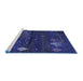 Sideview of Machine Washable Abstract Blue Contemporary Rug, wshcon1604blu