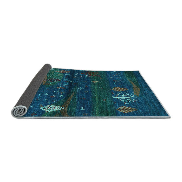 Sideview of Abstract Light Blue Contemporary Rug, con1604lblu