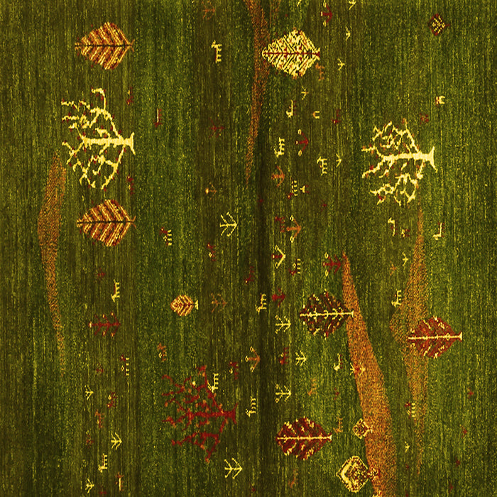 Square Machine Washable Abstract Yellow Contemporary Rug, wshcon1604yw