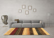 Machine Washable Abstract Brown Contemporary Rug in a Living Room,, wshcon1605brn