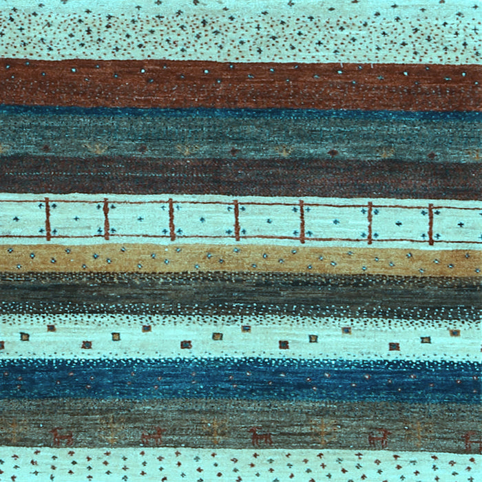 Square Abstract Light Blue Contemporary Rug, con1605lblu