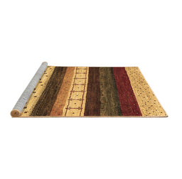 Sideview of Machine Washable Abstract Brown Contemporary Rug, wshcon1605brn