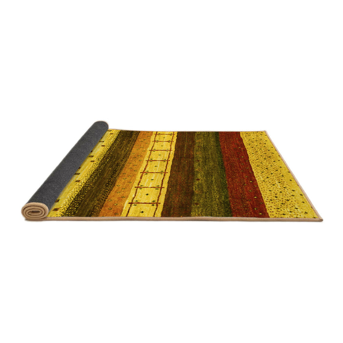Sideview of Abstract Yellow Contemporary Rug, con1605yw