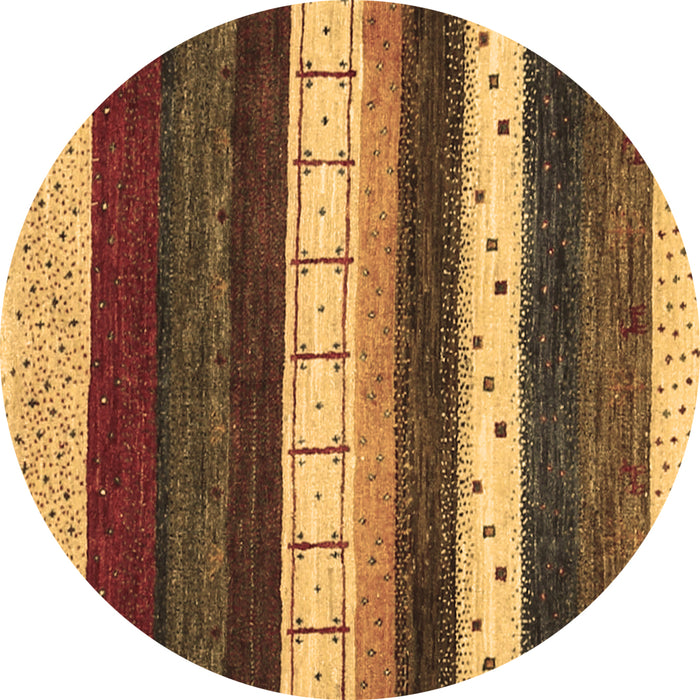 Round Abstract Brown Contemporary Rug, con1605brn