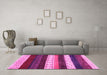 Machine Washable Abstract Pink Contemporary Rug in a Living Room, wshcon1605pnk