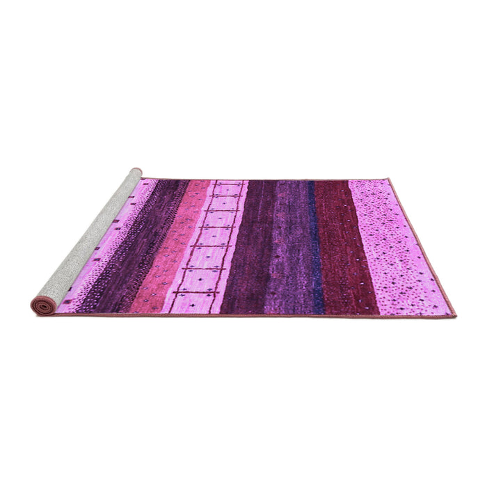Sideview of Machine Washable Abstract Purple Contemporary Area Rugs, wshcon1605pur