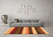 Machine Washable Abstract Orange Contemporary Area Rugs in a Living Room, wshcon1605org