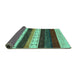 Sideview of Abstract Turquoise Contemporary Rug, con1605turq