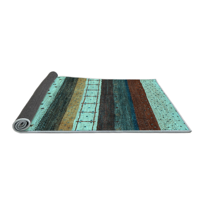 Sideview of Abstract Light Blue Contemporary Rug, con1605lblu