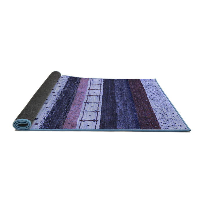Sideview of Abstract Blue Contemporary Rug, con1605blu