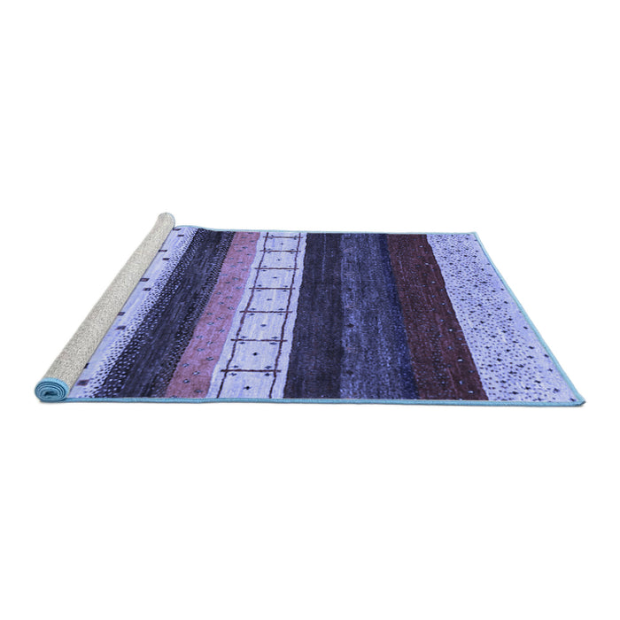 Sideview of Machine Washable Abstract Blue Contemporary Rug, wshcon1605blu