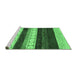 Sideview of Machine Washable Abstract Emerald Green Contemporary Area Rugs, wshcon1605emgrn