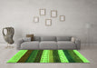 Machine Washable Abstract Green Contemporary Area Rugs in a Living Room,, wshcon1605grn