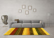 Machine Washable Abstract Yellow Contemporary Rug in a Living Room, wshcon1605yw