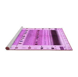 Sideview of Machine Washable Solid Purple Modern Area Rugs, wshcon1606pur