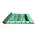 Sideview of Solid Turquoise Modern Rug, con1606turq