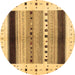 Round Machine Washable Solid Brown Modern Rug, wshcon1606brn