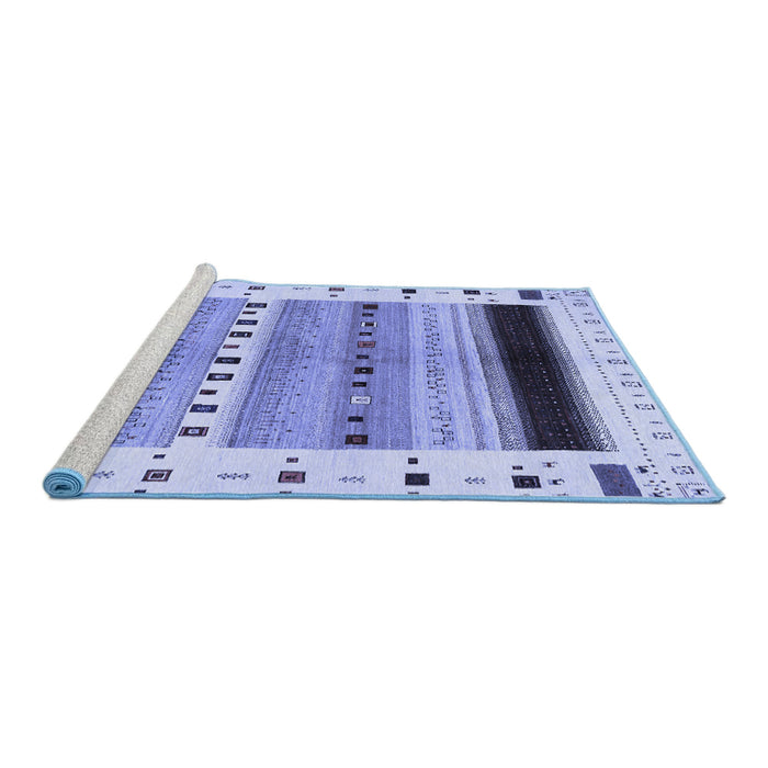 Sideview of Machine Washable Solid Blue Modern Rug, wshcon1606blu
