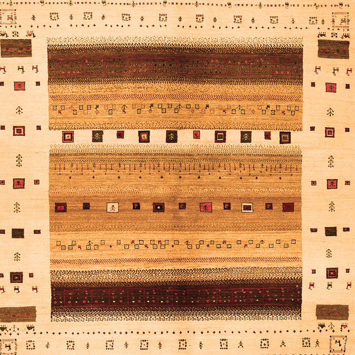 Round Machine Washable Solid Orange Modern Area Rugs, wshcon1606org