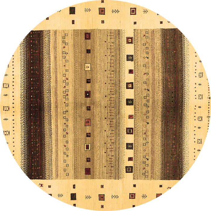 Round Solid Brown Modern Rug, con1606brn
