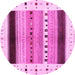 Round Machine Washable Solid Pink Modern Rug, wshcon1606pnk