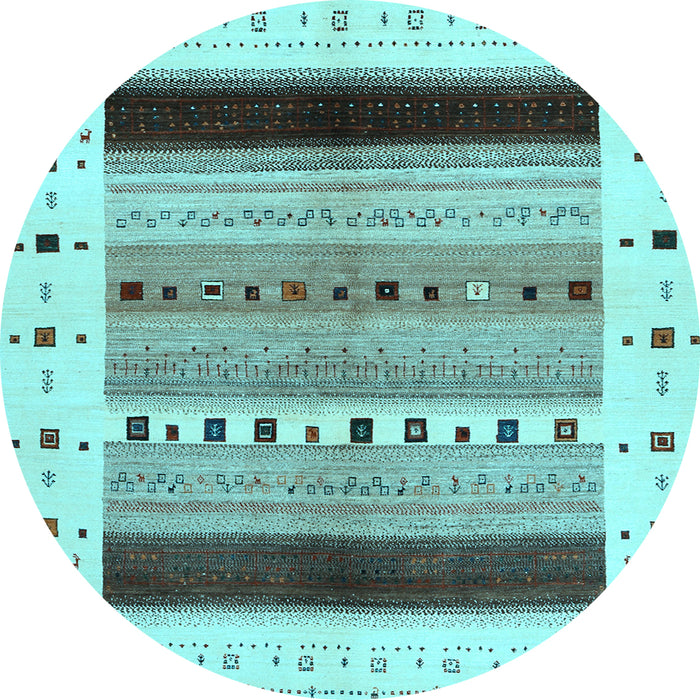 Round Solid Light Blue Modern Rug, con1606lblu