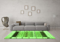 Machine Washable Solid Green Modern Rug, wshcon1606grn