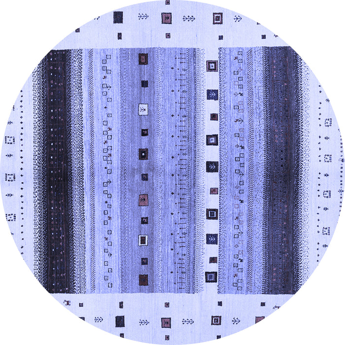 Round Solid Blue Modern Rug, con1606blu