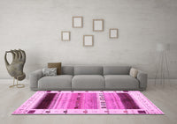 Machine Washable Solid Pink Modern Rug, wshcon1606pnk